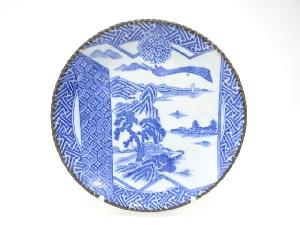 古伊万里　印判手　山水　九寸皿